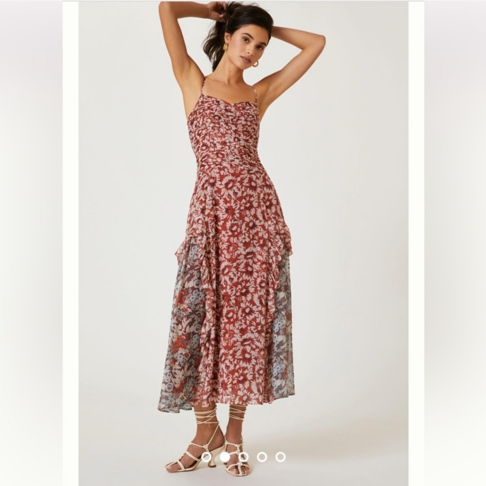 Anthropologie Letmebe Ruffled Midi Dress